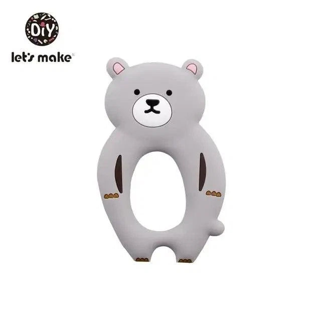 Silicone Teether Rodent Cartoon Animals 1pc Food Grade Silicone Pandents,  Teething Toys For Teeth Tiny Rod Baby Teethers Gift