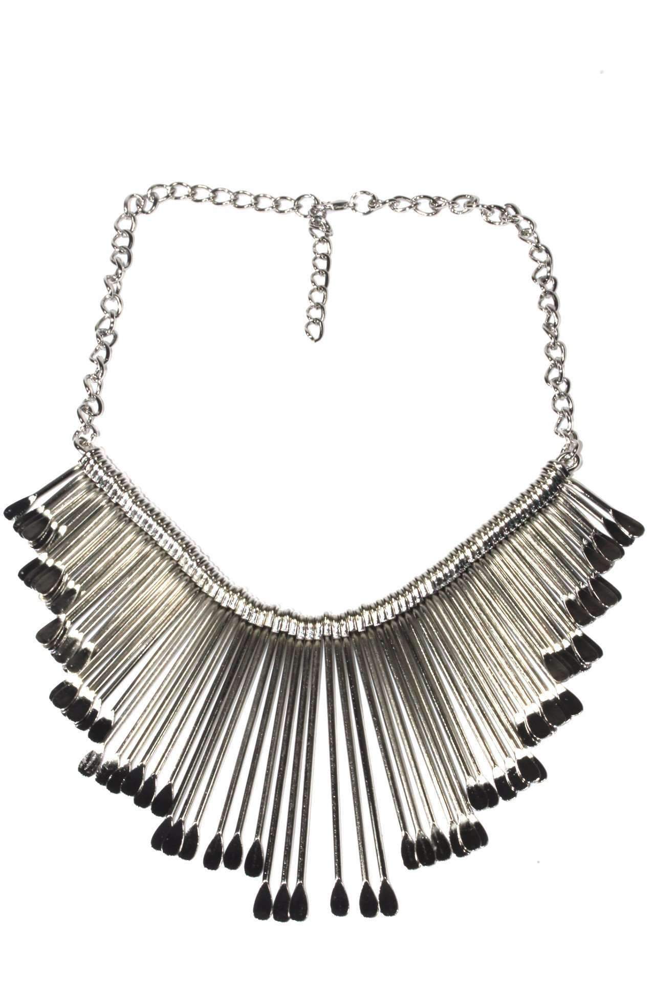 Silberner Fransenschmuck Halskette Boho Verstellbarer Choker