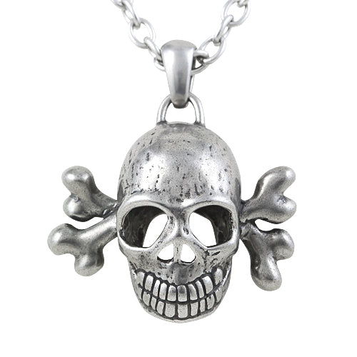 Silberner Totenkopf-Anhänger-Halskette Gothic Biker Unisex-Kette