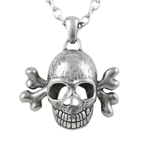 Silberner Totenkopf-Anhänger-Halskette Gothic Biker Unisex-Kette