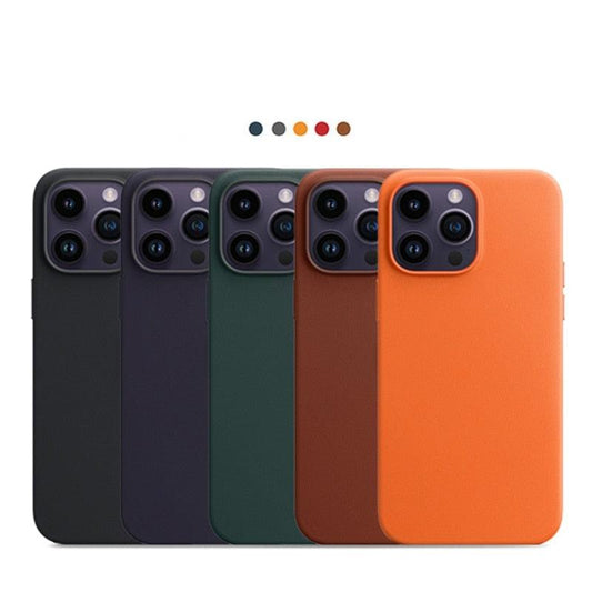 Simple Colorful Magnetic Leather Case For iPhone 14 Pro Max 14Pro 14 Plus Case Wireless Charging Drop Protect Cover Simple Hard Leather Solid Color Protective Cover For iPhone