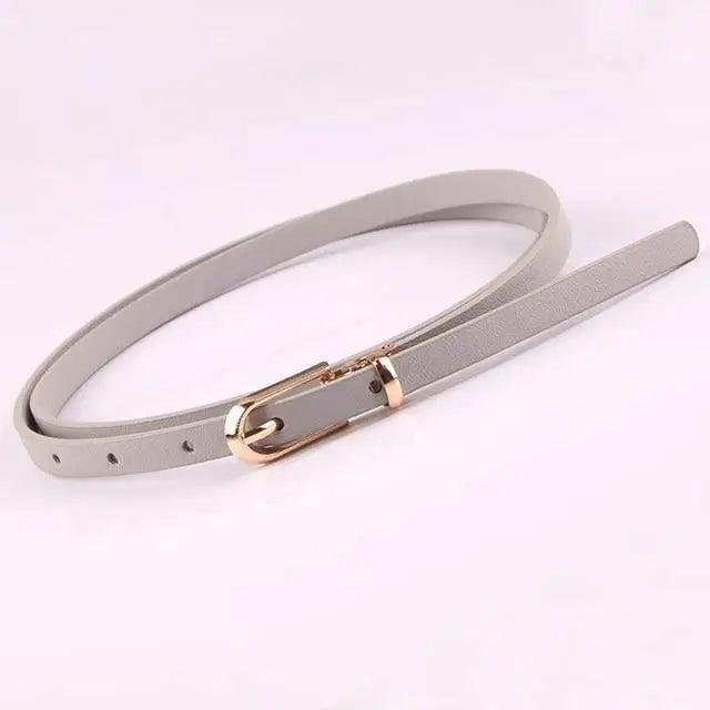 Simple Cute Leather Belts Candy Color Thin Skinny Waistband Classic Adjustable Fashion Women Belts