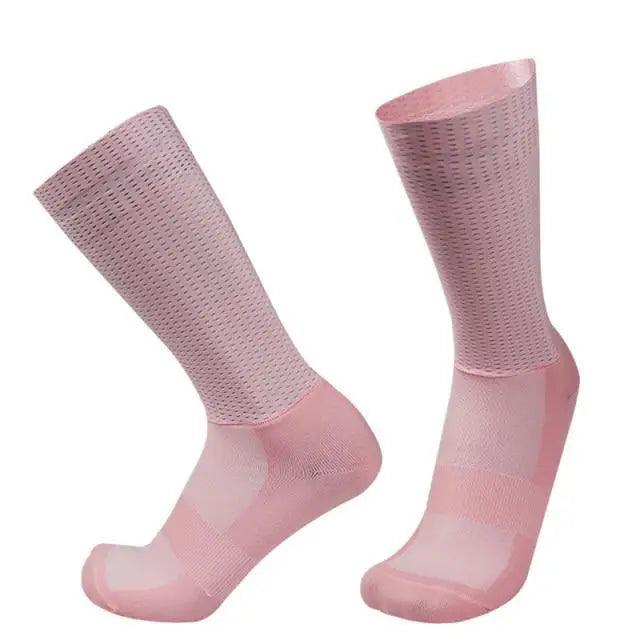 Simple Modern Design Anti Slip Silicone Cycling Socks  For Men Unique  Bicycle Running Socks Lightweight Breathable Sports Socks