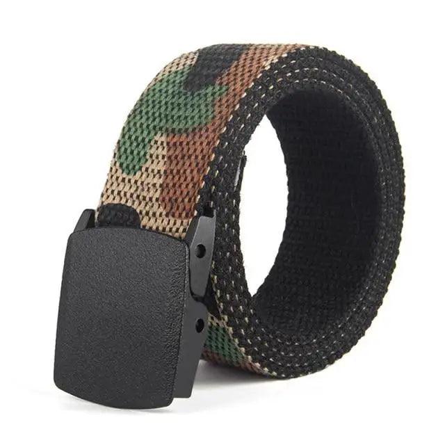 Simple Unisex Waistbands Retro Adjustable One Size Cotton Strap Metal Buckle 116cm Belts For Men