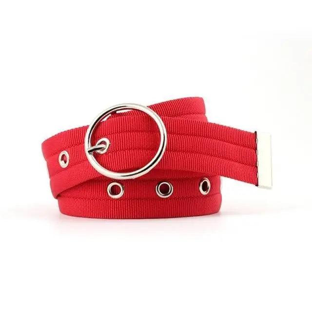 Simple Unisex Waistbands Retro Adjustable One Size Cotton Strap Metal Buckle 116cm Belts For Men