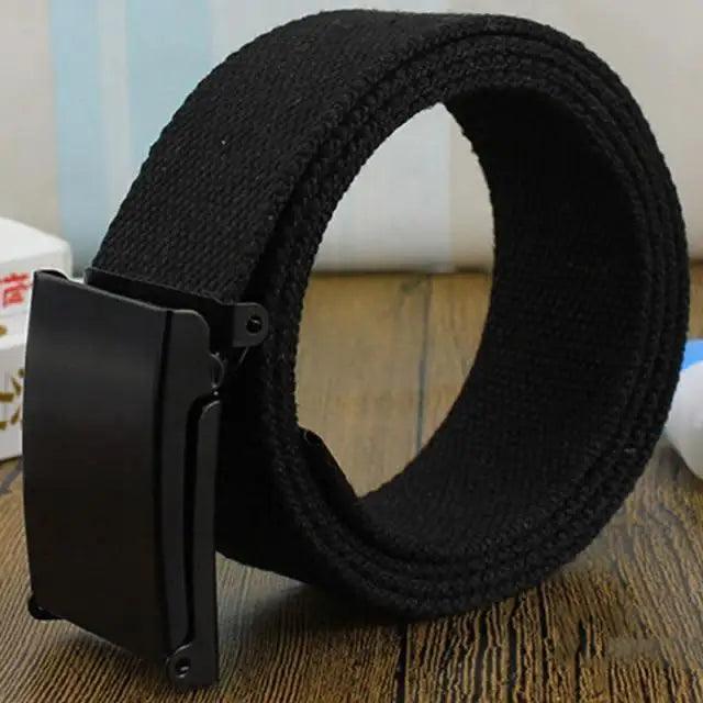 Simple Unisex Waistbands Retro Adjustable One Size Cotton Strap Metal Buckle 116cm Belts For Men