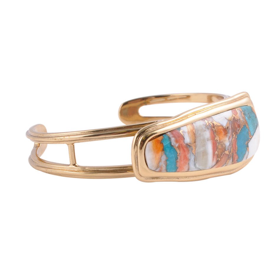 Simplicity Refined Blue Spiny Oyster/Turquoise Golden Bracelet