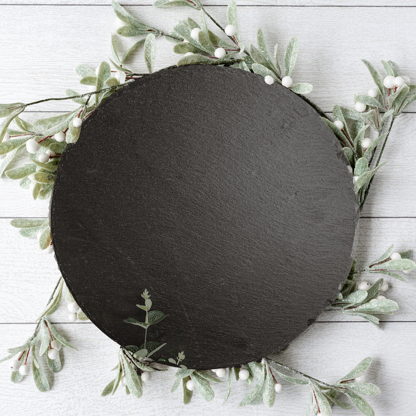 Slate Round 14 Inch Cheese Board - Natural Edge Serving Platter