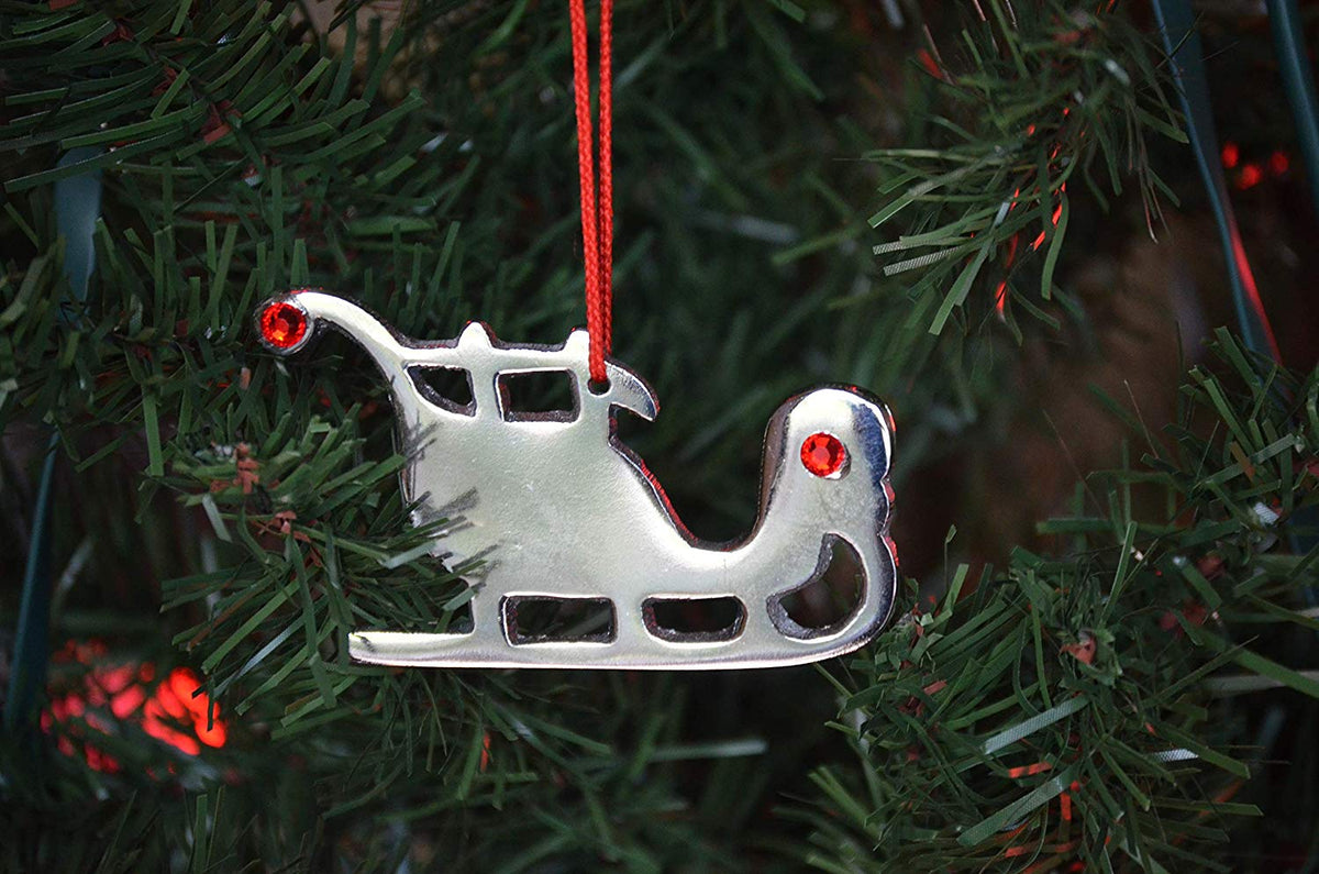 Vibhsa Sleigh Christmas Tree Ornament Decorations Set of 4