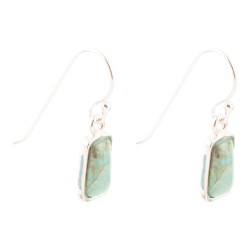 Kleine Ohrhänger aus blauem Türkis und Sterlingsilber