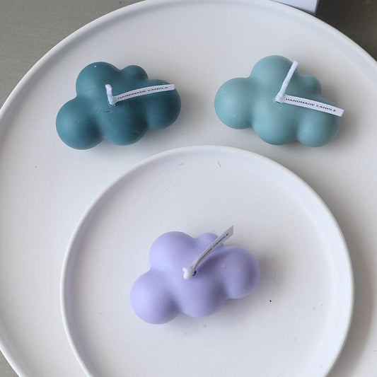 Small Scented Cloud Shape Birthday Candle Handmade Scented Candle Hand Poured Decorative Candle Aesthetic Candle Room Decor For Home Use Bedroom Romantic Soy Candle Home decoration Mother's Day Gifts