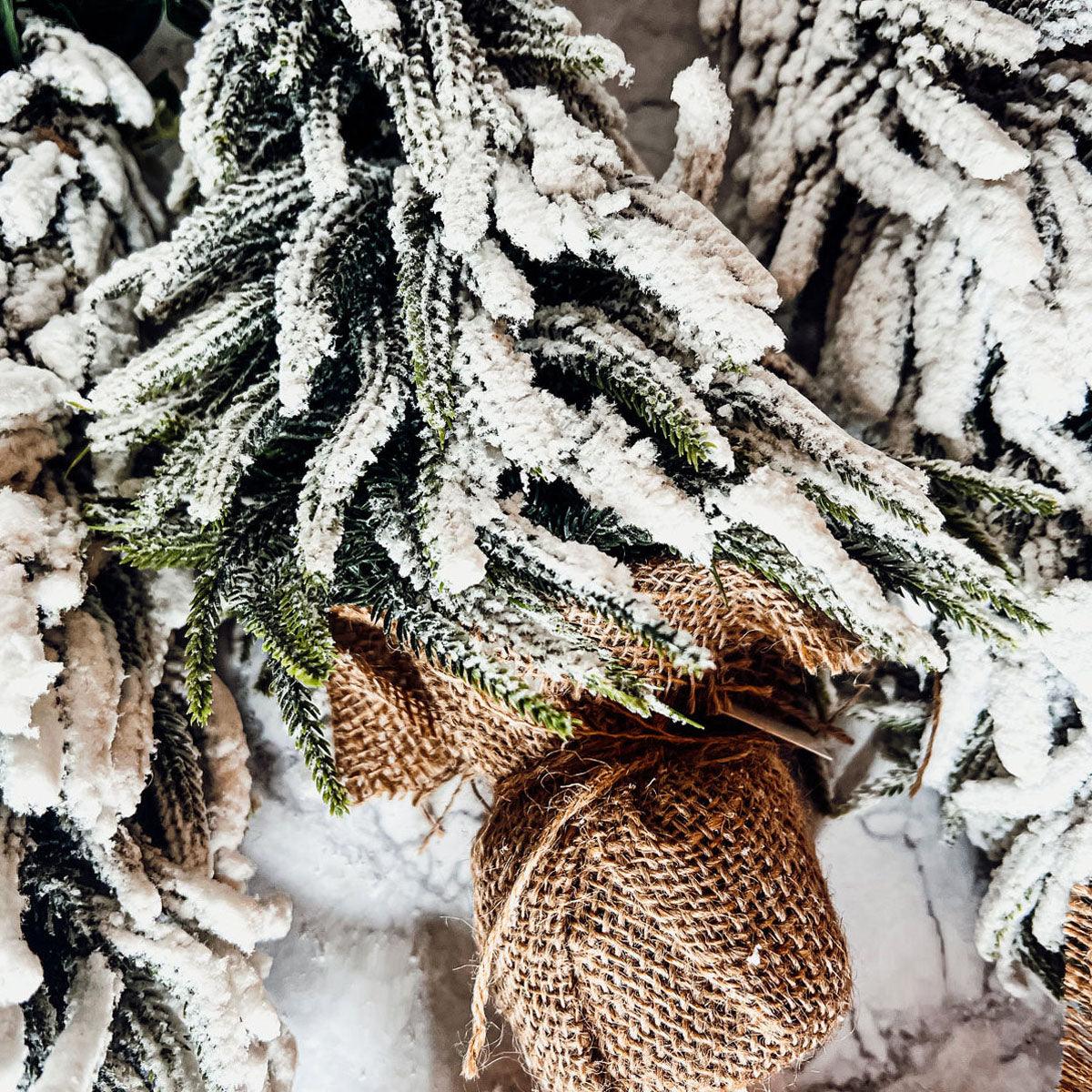 Sapins de Noël Artificiels Floqués de Neige Mini Décorations de Noël Réalistes