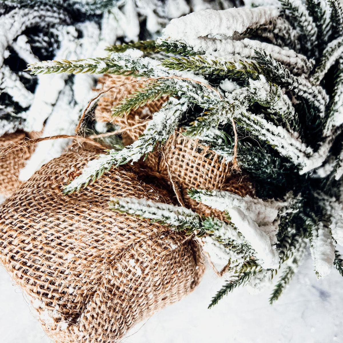 Sapins de Noël Artificiels Floqués de Neige Mini Décorations de Noël Réalistes