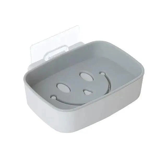 Soap Rack No Drilling Wall Mounted Double Layer Soap Holder Soap Sponge Dish Bathroom Accessories Soap Dishes Self Adhesive Soap Dish Bar Soap Holder Soap Dishes Tray Saver Case Box for Shower Bathroom Kitchen Dish Drainer Drying Rack