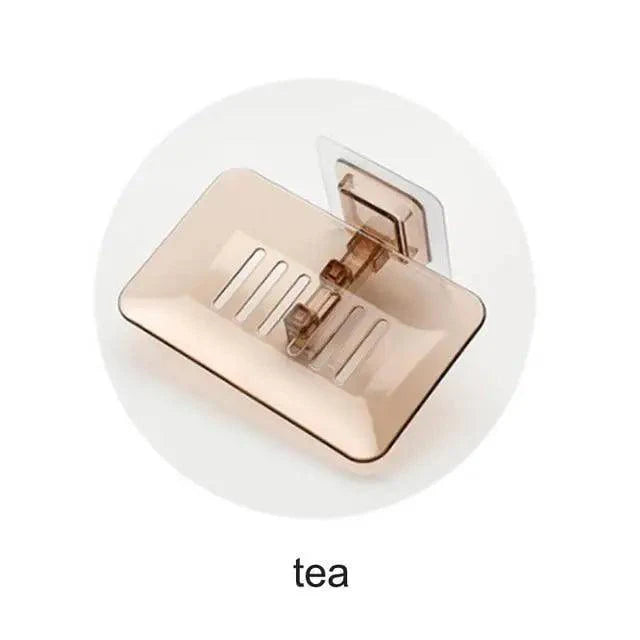Soap Rack No Drilling Wall Mounted Double Layer Soap Holder Soap Sponge Dish Bathroom Accessories Soap Dishes Self Adhesive Soap Dish Bar Soap Holder Soap Dishes Tray Saver Case Box for Shower Bathroom Kitchen Dish Drainer Drying Rack