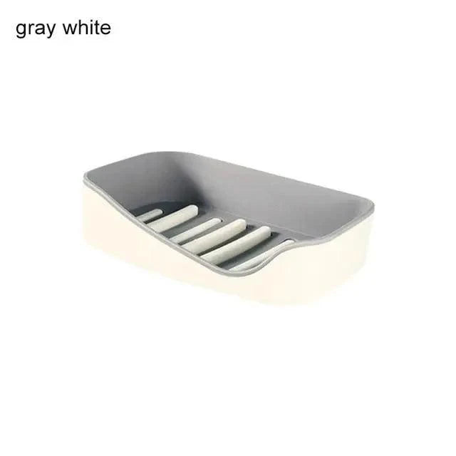 Soap Rack No Drilling Wall Mounted Double Layer Soap Holder Soap Sponge Dish Bathroom Accessories Soap Dishes Self Adhesive Soap Dish Bar Soap Holder Soap Dishes Tray Saver Case Box for Shower Bathroom Kitchen Dish Drainer Drying Rack
