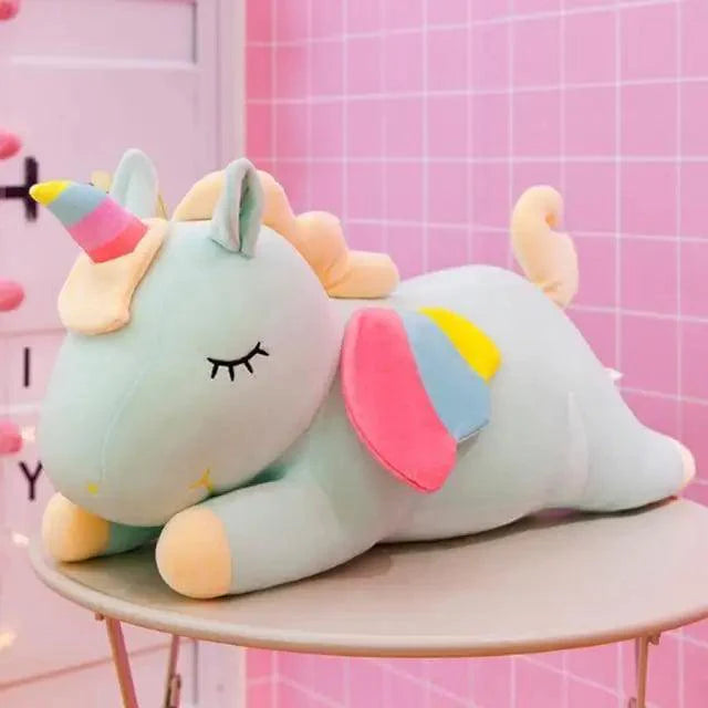 Soft And Cute 30CM Unicorn Action Figure Plush Toy Huggable Bear Doll Girl Sleeping Long Pillow Cute For Girl's Bed