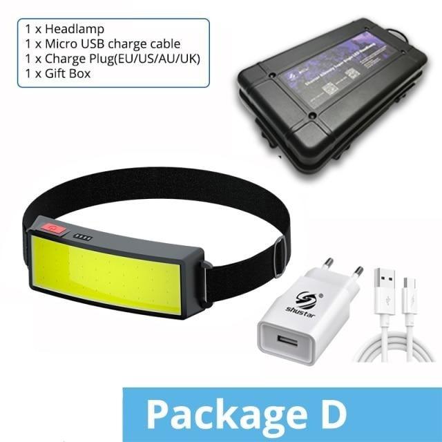 Soft Light Headlamp Flashlight LED Headlamp Adjustable Strap With COB Wick  Headlight Beads Wide Range of Lighting   Perfect Head Light For Camping Hiking Running Built-in Rechargeable Lithium Battery