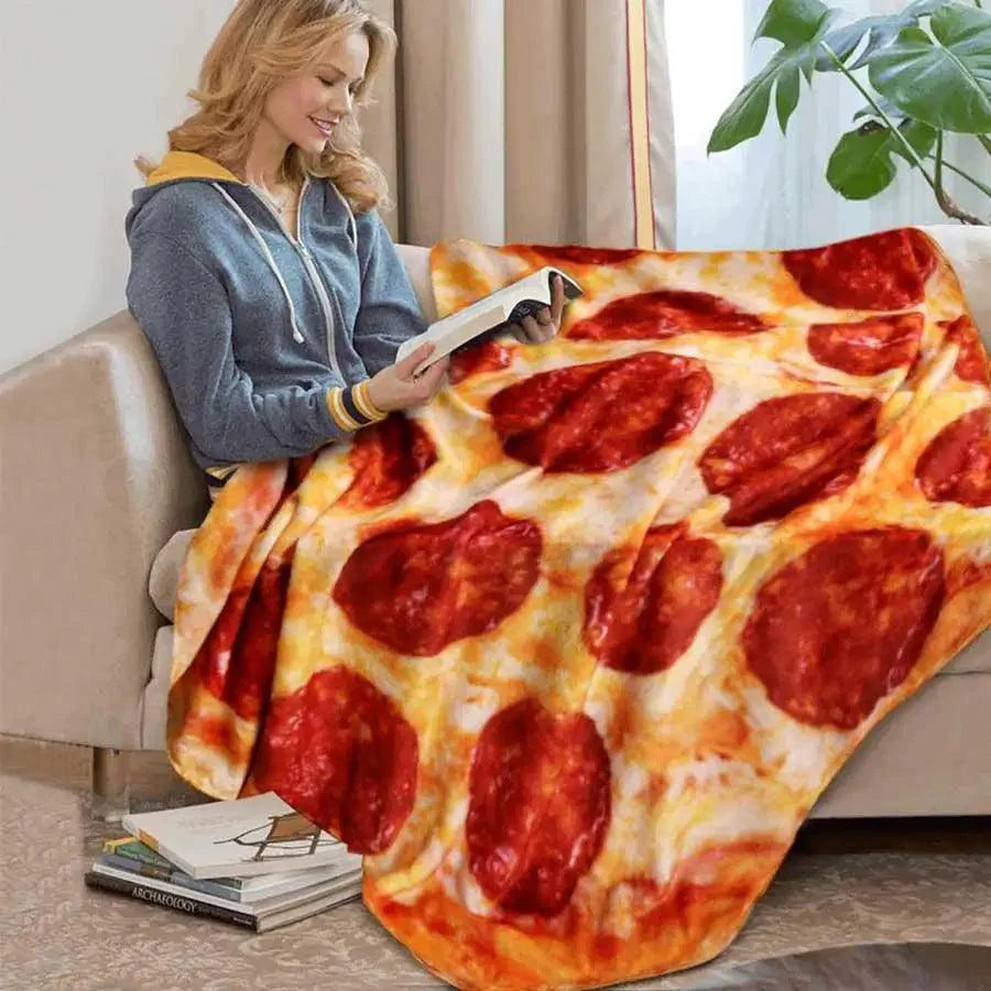 Soft Warm Pizza Round Blanket Travel Portable Wearable Winter Comfortable Blanket Perfect Autumn Gift