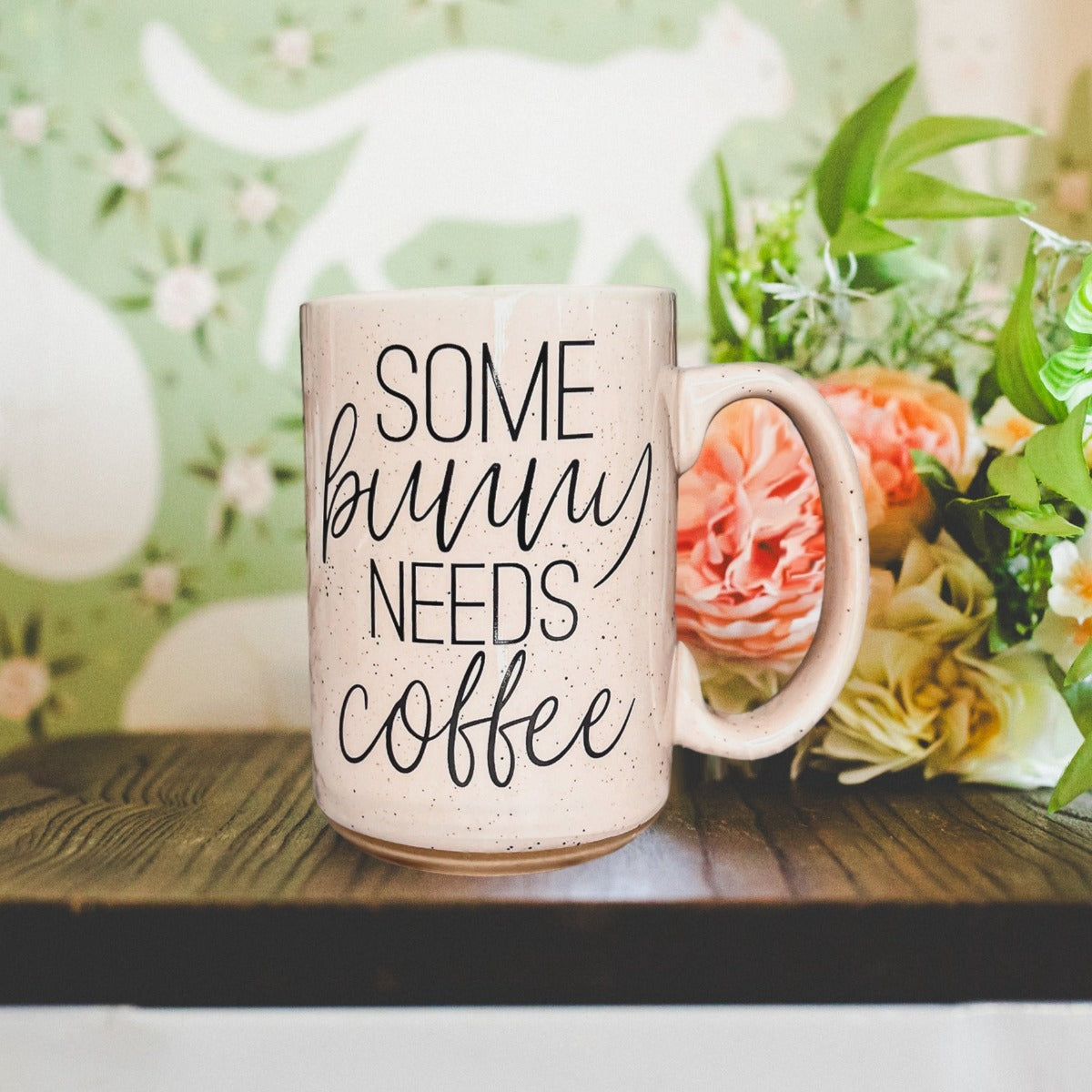 Osterhase Keramik Kaffeetasse 470ml Pastellblau Rosa Frühling Groß