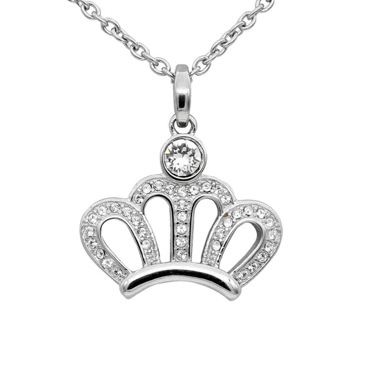 Collier Couronne Étincelante Argent Sterling Oxyde de Zirconium