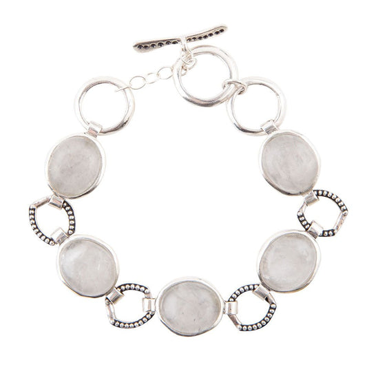 Bracelet maillons en quartz gris Splender en argent sterling