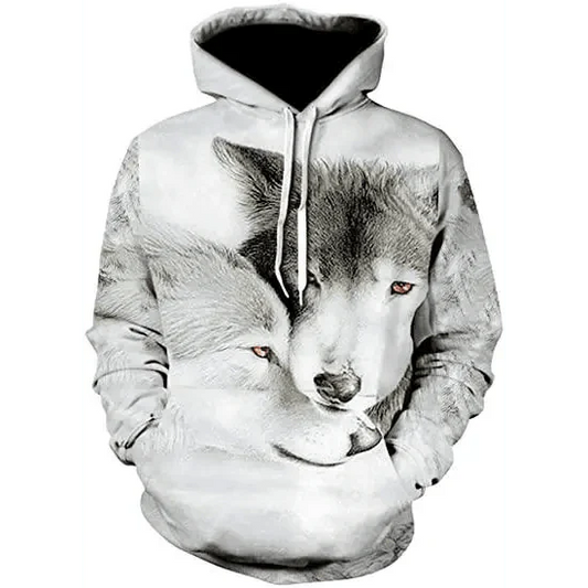 Sweatshirts à Capuche Couple Homme et Femme Impression Numérique 3D Printemps et Été Motif Animal Nouveauté Sweatshirt avec Poches pour Adultes Femmes Hommes