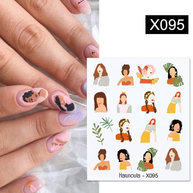 Spring Simple Green Theme Water Decal Sticker Flower Leaf Tree Summer Slider For Manicuring Nail Art Watermarks Art Decoration Manicure Tools Nail Watermark Decals iridescent Decoration Nail Self-Adhesive Decals Nail Stickers Water Transfer Fresh Nail