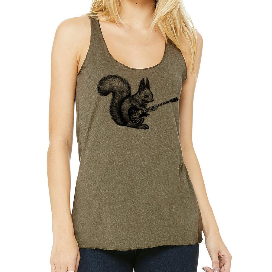 Eichhörnchen Gitarre Damen Racerback Tank Top Grafik Weich Passform