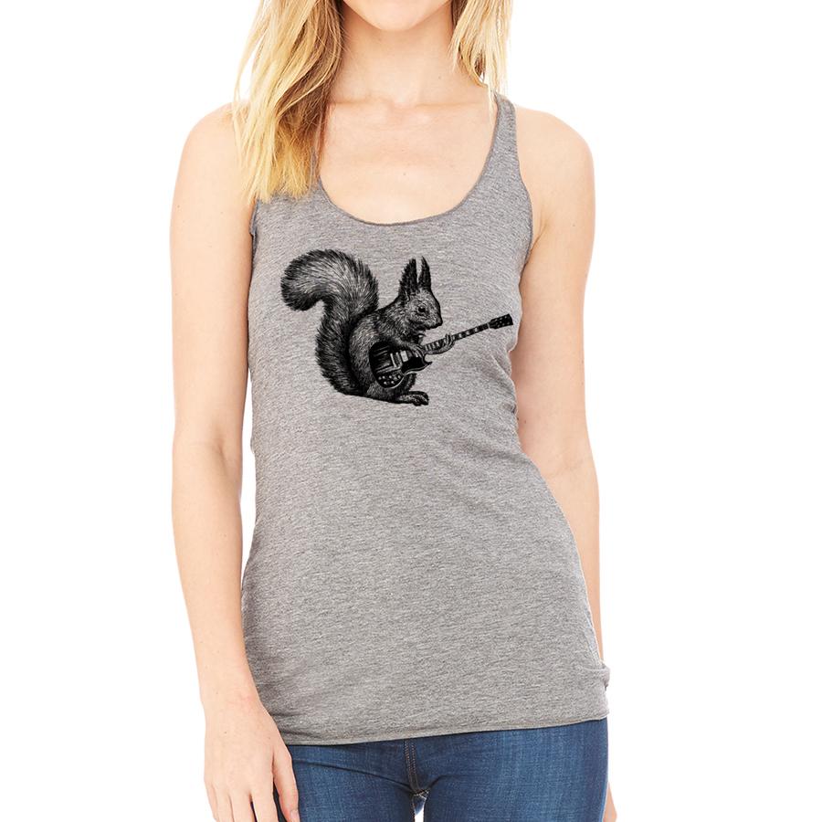 Eichhörnchen Gitarre Damen Racerback Tank Top Grafik Weich Passform