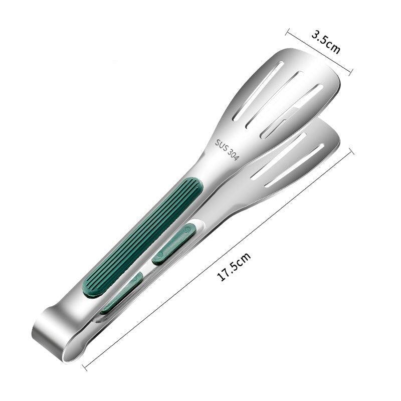 Edelstahl-Bratenschaufel-Clip, multifunktionale Steak-BBQ-Zange, Pfannkuchen-Brat-Pizza-Steak-Fisch-Spatel, Brot-Küchenwerkzeug, Edelstahl-Kochzange, multifunktionale Küchenzange zum Zubereiten von Salaten und Wenden von Steak-Klammern