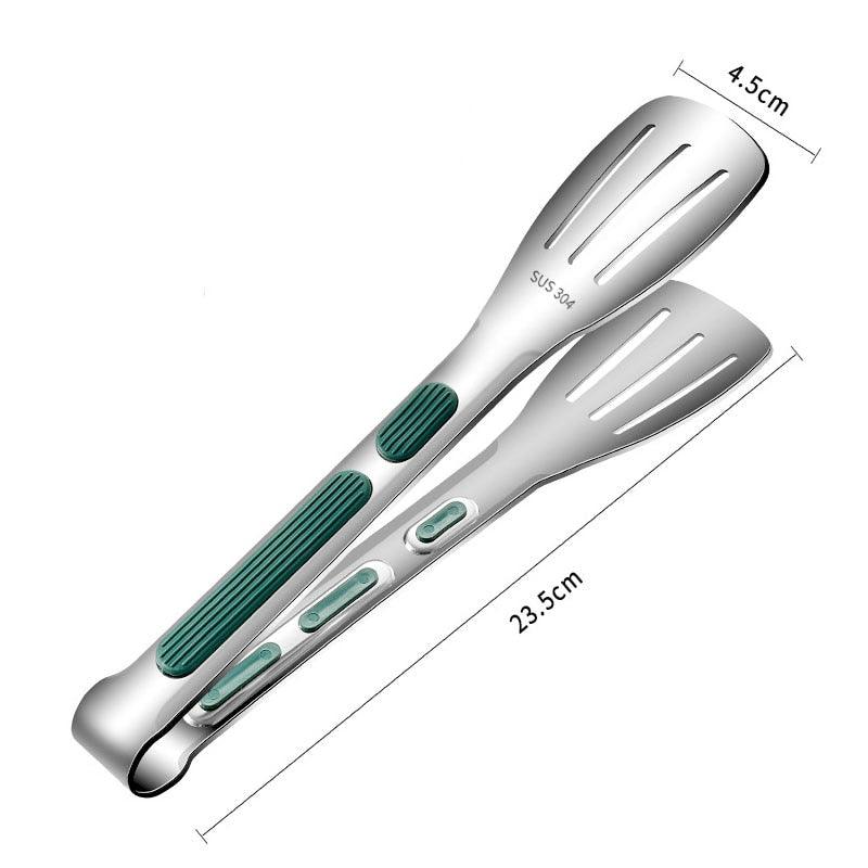 Edelstahl-Bratenschaufel-Clip, multifunktionale Steak-BBQ-Zange, Pfannkuchen-Brat-Pizza-Steak-Fisch-Spatel, Brot-Küchenwerkzeug, Edelstahl-Kochzange, multifunktionale Küchenzange zum Zubereiten von Salaten und Wenden von Steak-Klammern