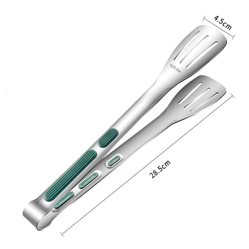 Edelstahl-Bratenschaufel-Clip, multifunktionale Steak-BBQ-Zange, Pfannkuchen-Brat-Pizza-Steak-Fisch-Spatel, Brot-Küchenwerkzeug, Edelstahl-Kochzange, multifunktionale Küchenzange zum Zubereiten von Salaten und Wenden von Steak-Klammern