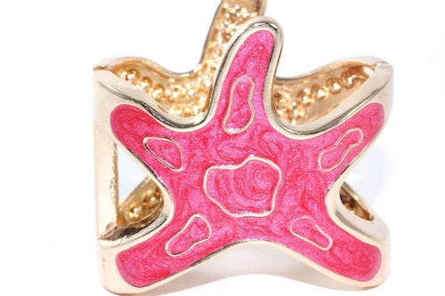 Bracelet jonc étoile de mer strass doré, bijou de plage