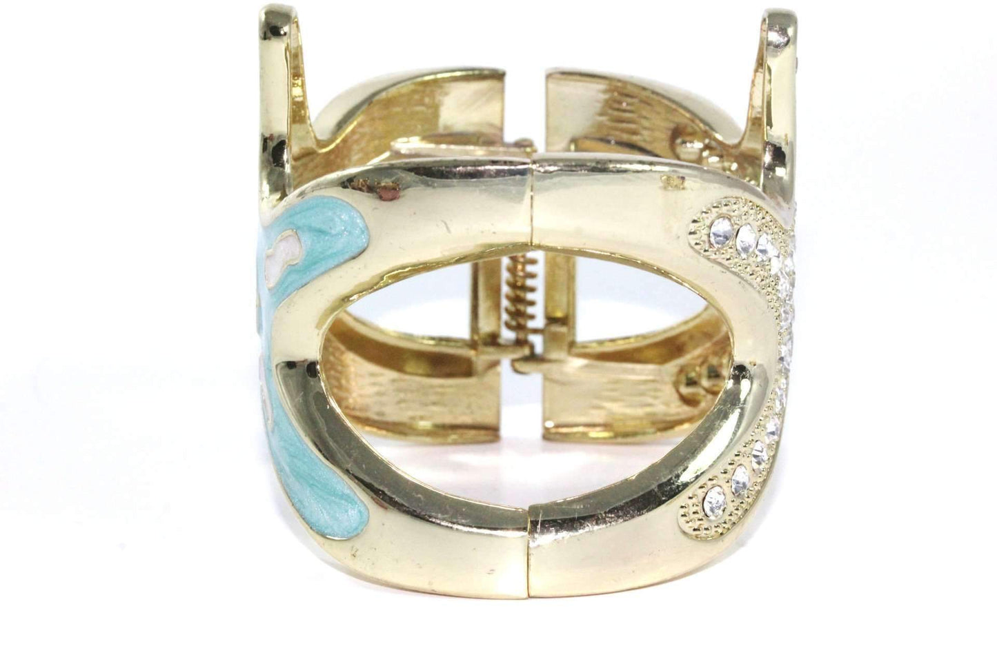 Bracelet jonc étoile de mer strass doré, bijou de plage