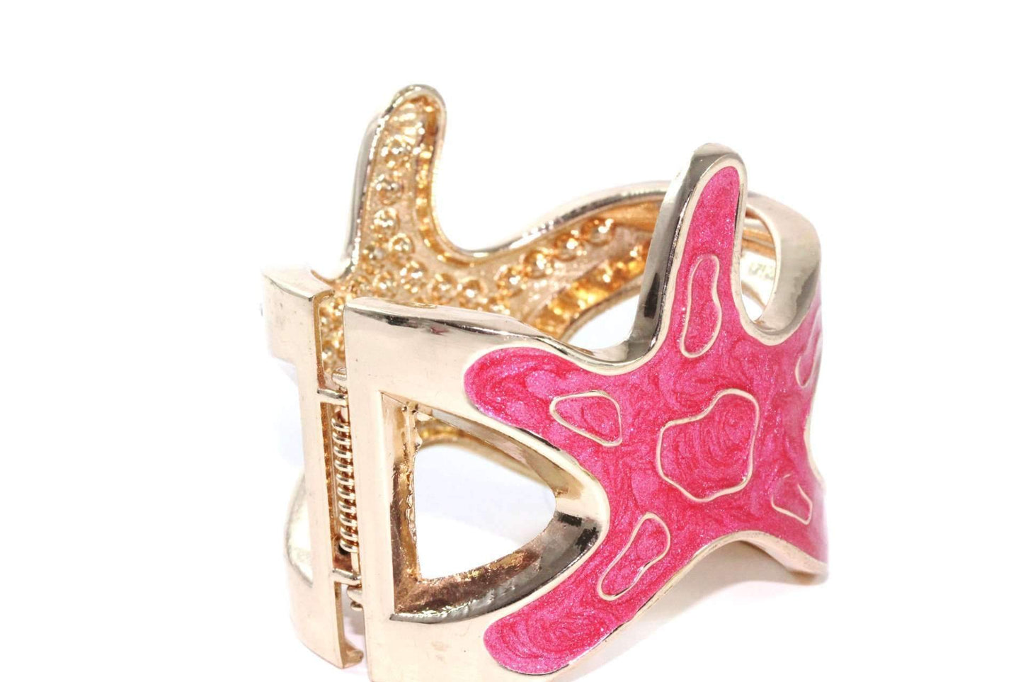 Bracelet jonc étoile de mer strass doré, bijou de plage