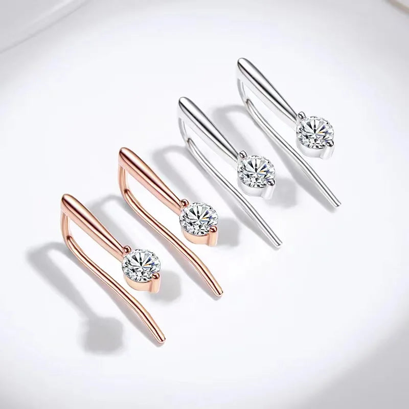 Boucles d'oreilles pendantes en argent sterling 925 avec moissanite 1,0 ct (0,5 ct x 2), cadeau de luxe à la mode pour mariée