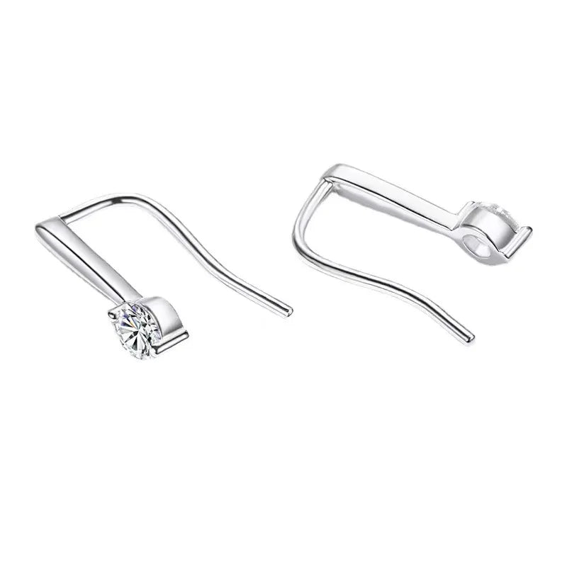 Boucles d'oreilles pendantes en argent sterling 925 avec moissanite 1,0 ct (0,5 ct x 2), cadeau de luxe à la mode pour mariée