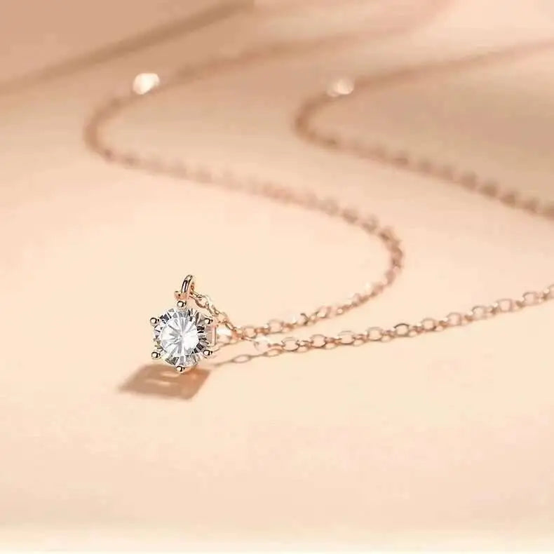 Ensemble de bijoux en argent sterling 925 et moissanite 2.5 carats couleur D (collier et boucles d'oreilles)