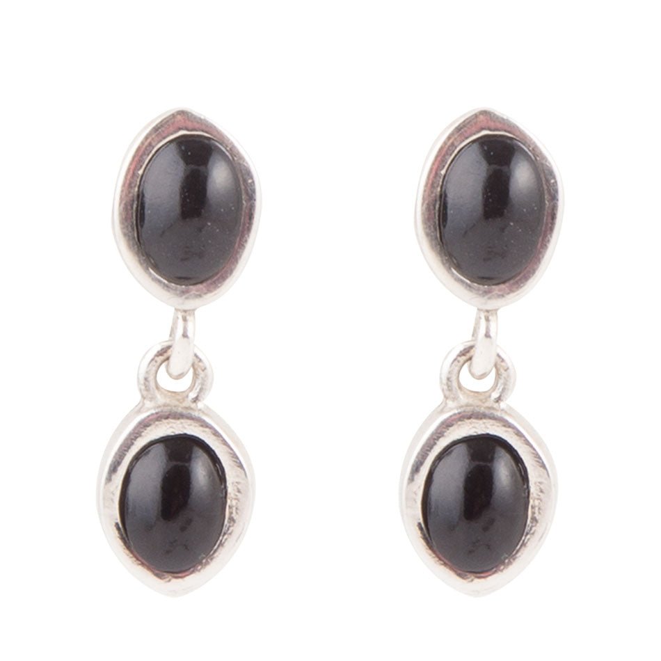 Ohrhänger aus Sterlingsilber mit schwarzem Onyx