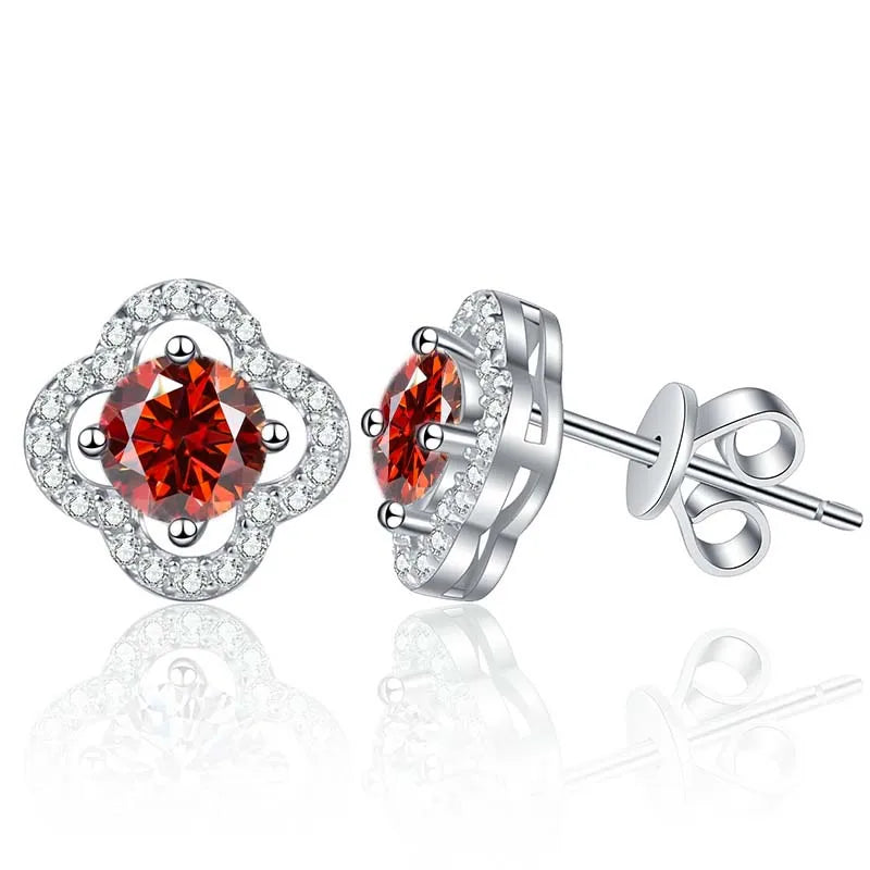 1 Karat Moissanit Ohrstecker für Damen 925 Sterling Silber Hochzeitsgeschenk