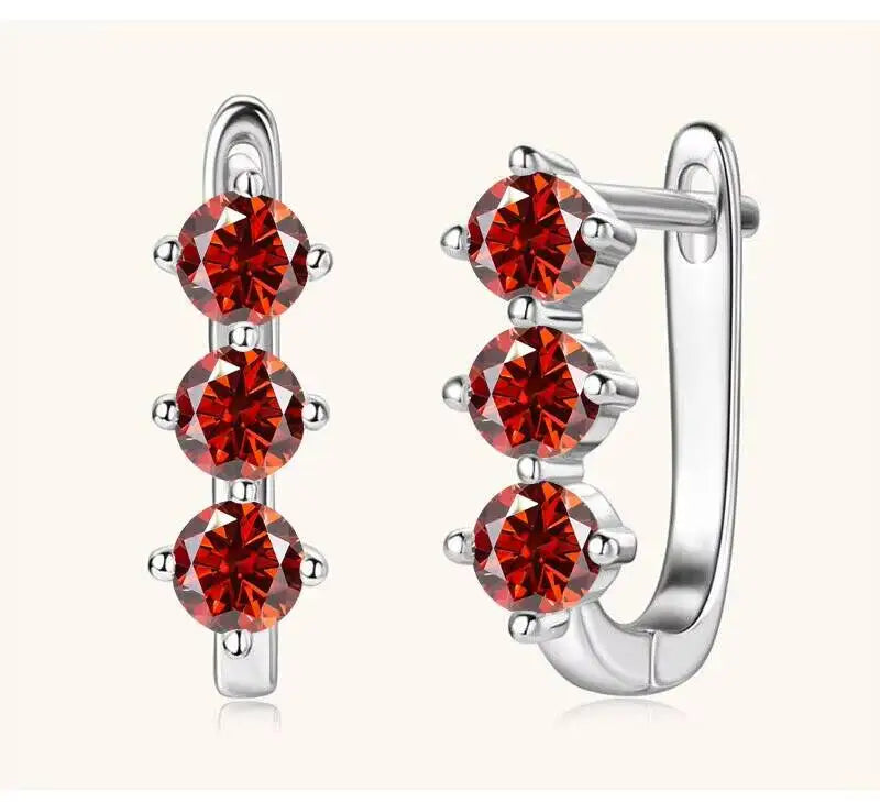 Boucles d'oreilles créoles en argent sterling 925 et moissanite. 1 carat, 6D, pour femme, cadeau de Saint-Valentin