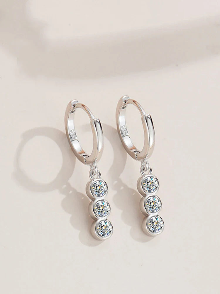 Ohrstecker für Damen aus Sterlingsilber S925 mit 1,2 Karat Moissanit (rund)