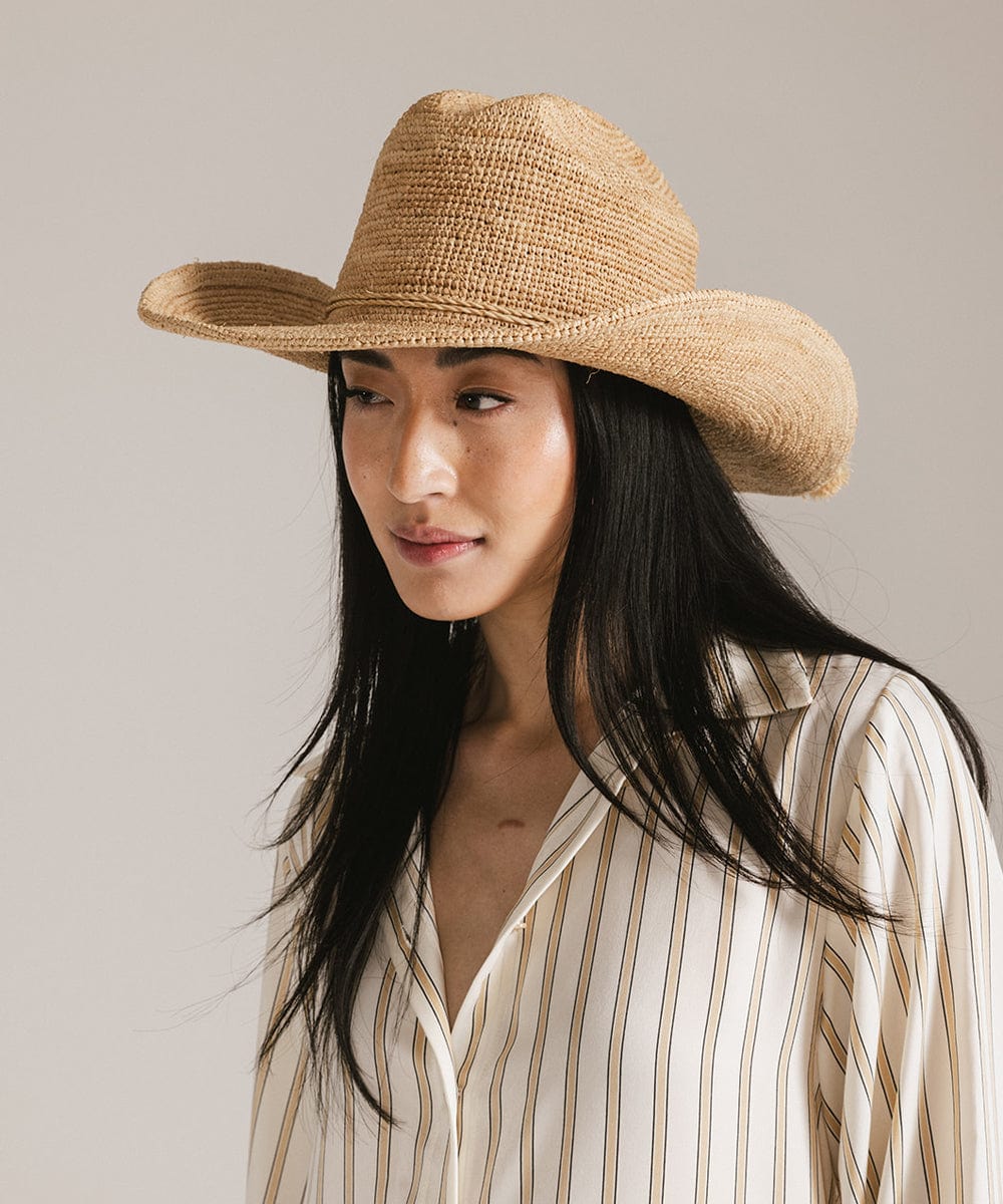Chapeau de cow-boy en paille pliable Ames