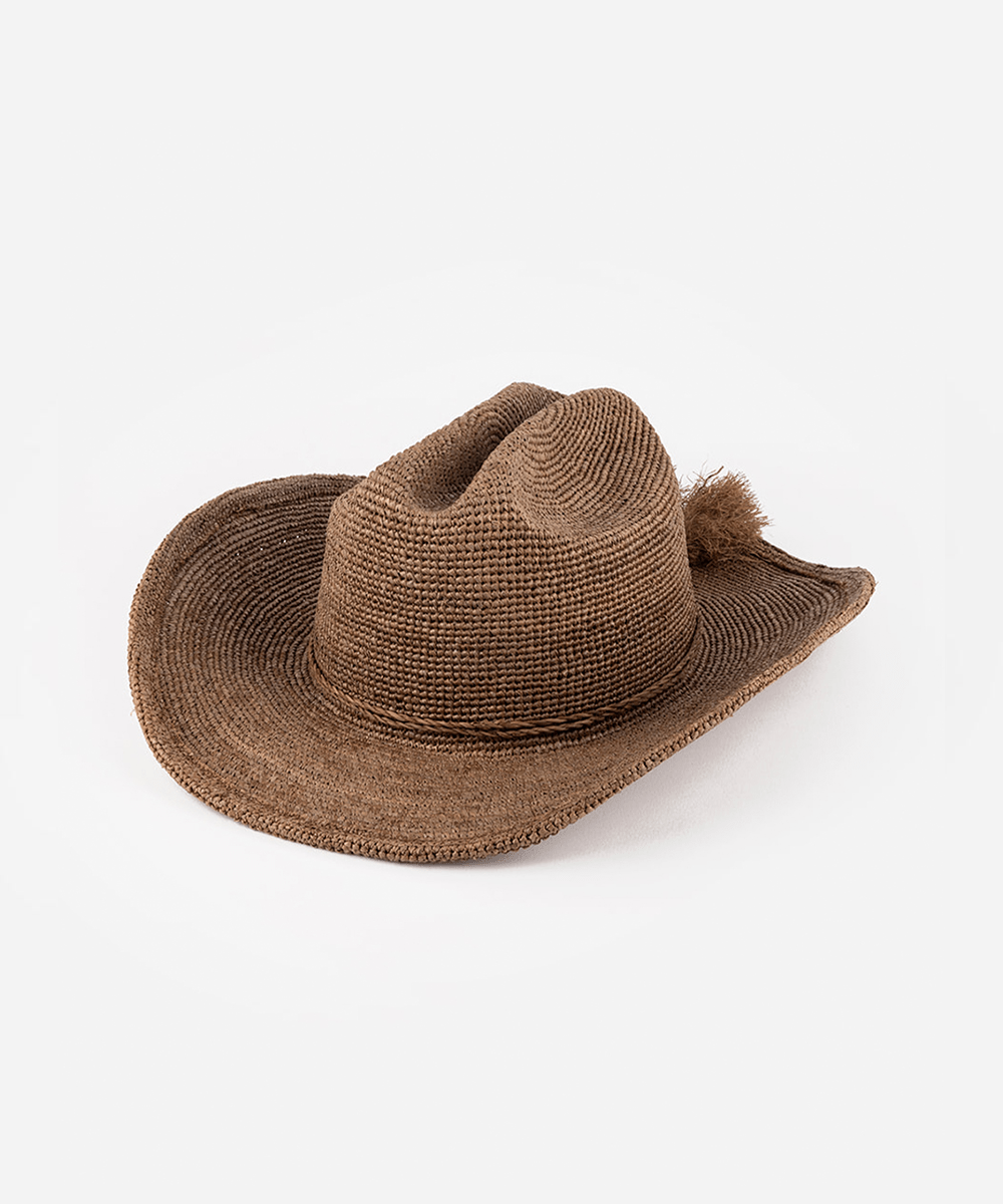 Chapeau de cow-boy en paille pliable Ames