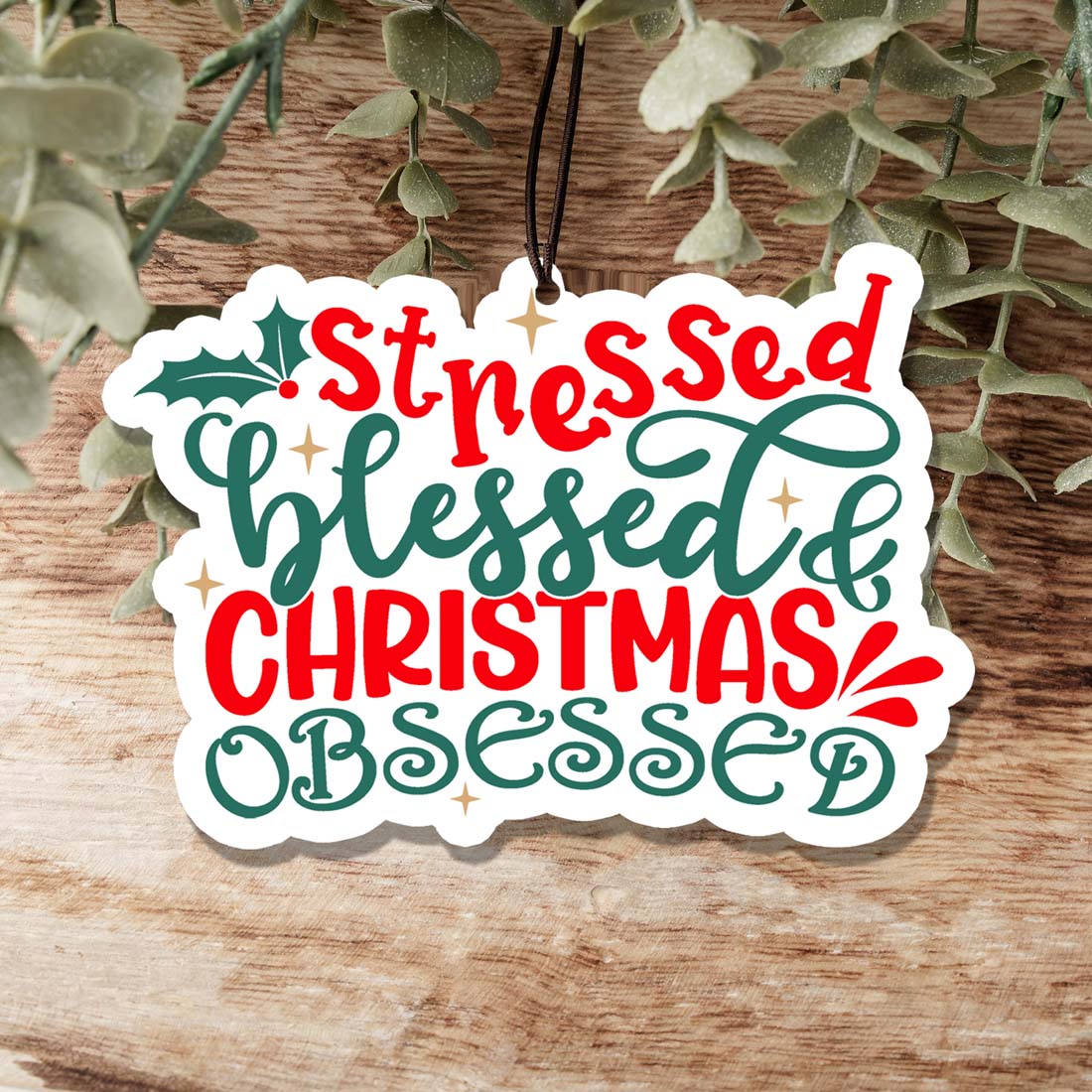 Assainisseur d'air suspendu parfumé "Stressed Blessed" pour voiture, maison, bureau