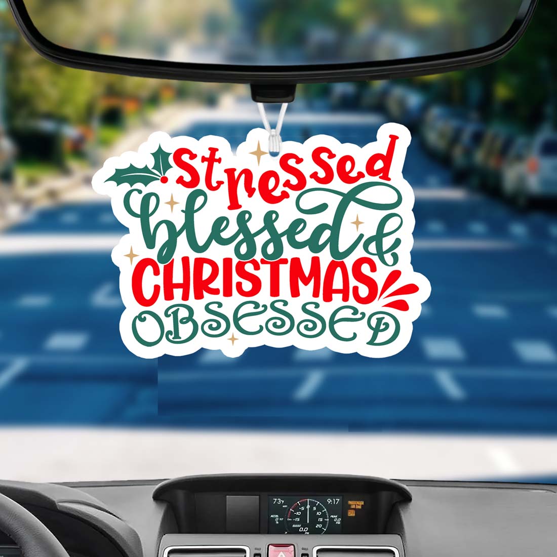 Assainisseur d'air suspendu parfumé "Stressed Blessed" pour voiture, maison, bureau