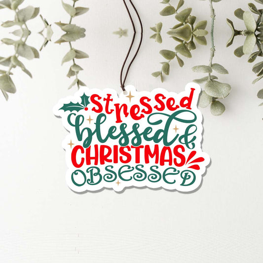 Assainisseur d'air suspendu parfumé "Stressed Blessed" pour voiture, maison, bureau
