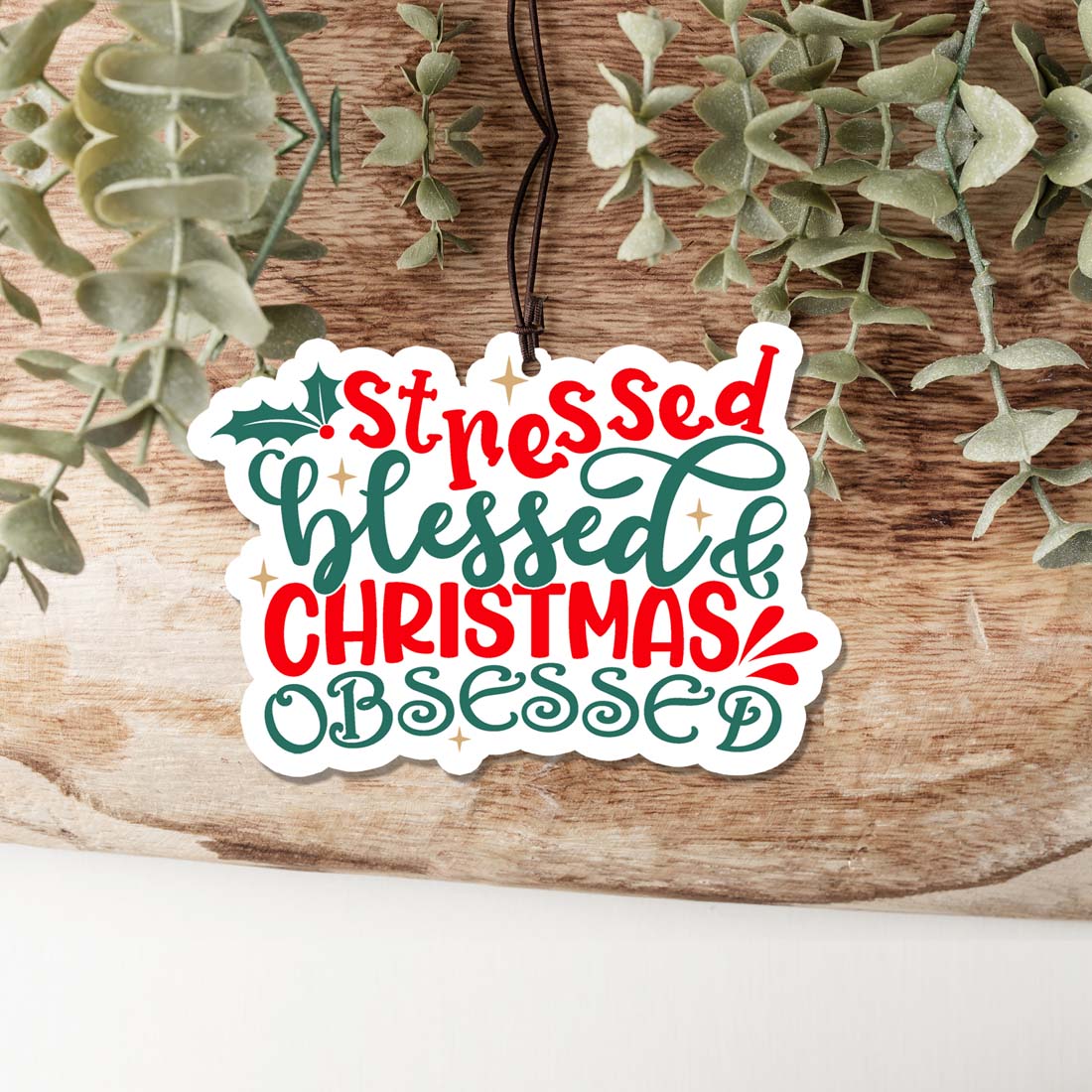 Assainisseur d'air suspendu parfumé "Stressed Blessed" pour voiture, maison, bureau