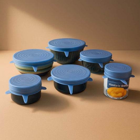 Couvercles Extensibles en Silicone Alimentaire pour Bols - Lot de 6